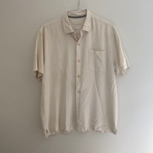 Tommy Bahama off white short sleeve button down/ mens size XL